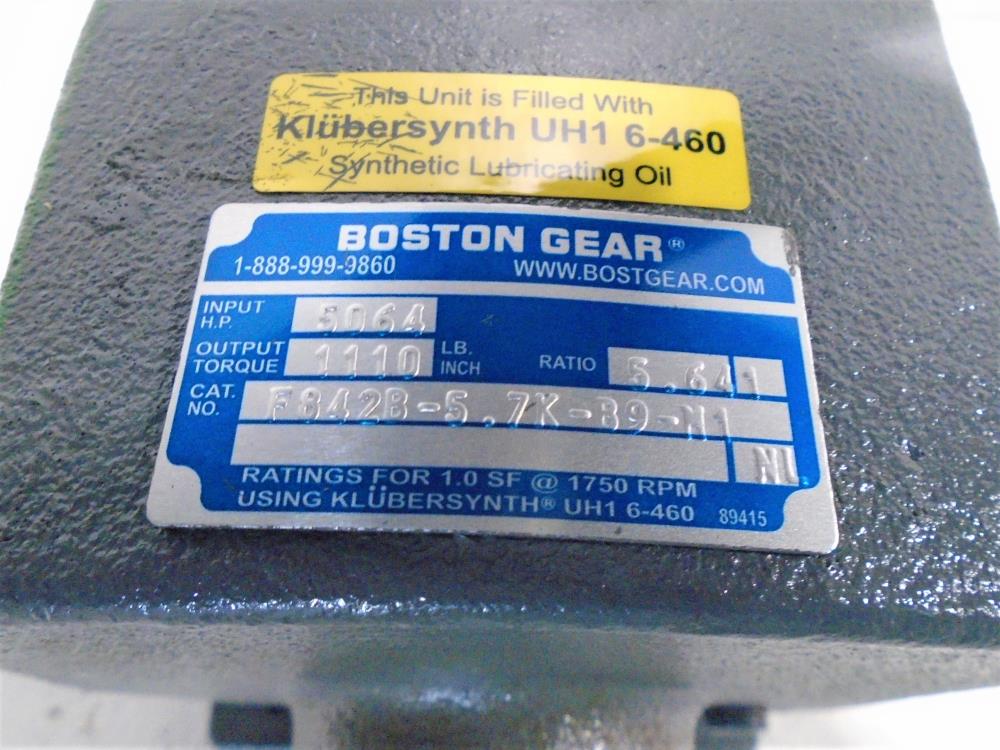 Boston Gear Speed Reducer, Ratio 5.64 : 1, #F842B-5.7K-B9-M1
